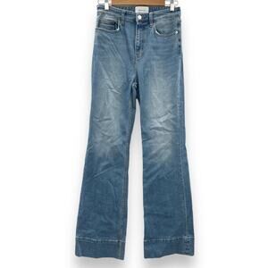 Current/Elliott Light Wash High Rise Wide Leg Cotton Blend Jeans Size‎ 28